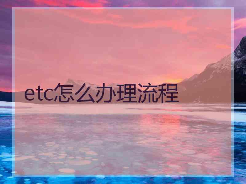 etc怎么办理流程