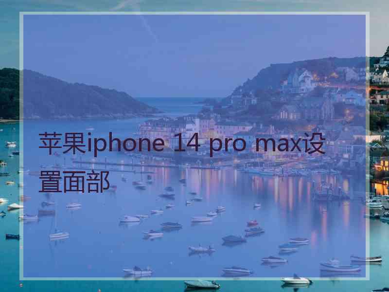 苹果iphone 14 pro max设置面部