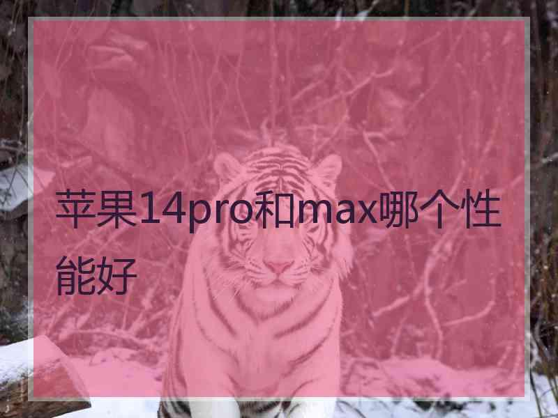 苹果14pro和max哪个性能好