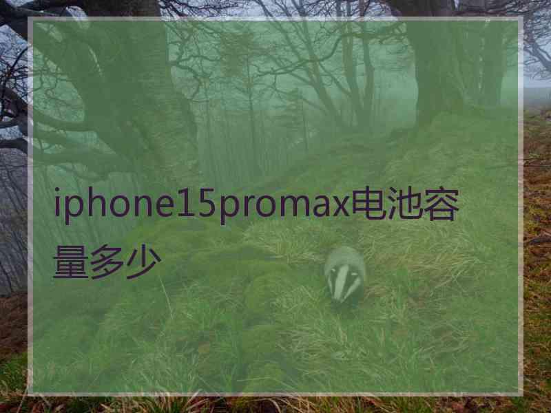 iphone15promax电池容量多少