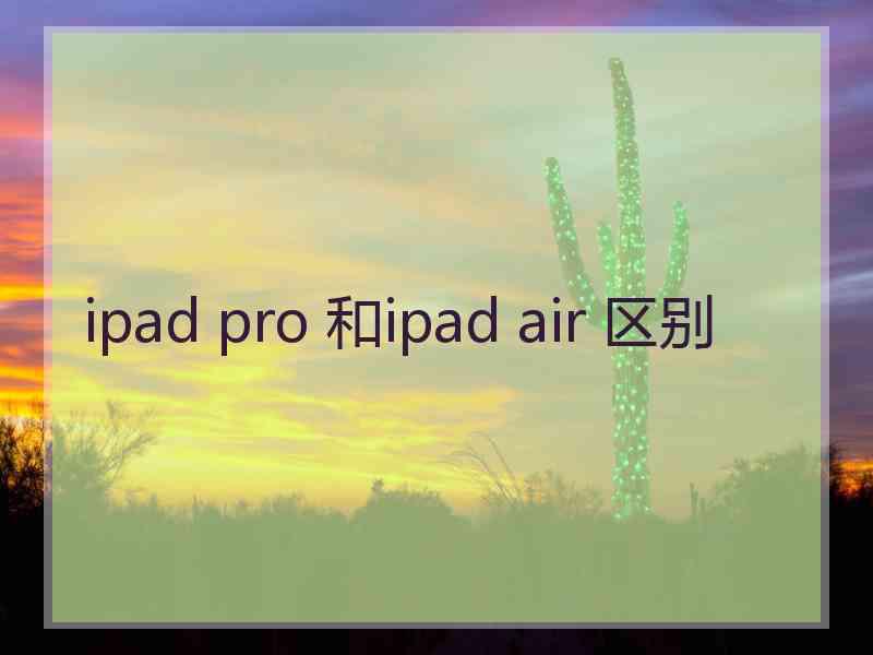 ipad pro 和ipad air 区别