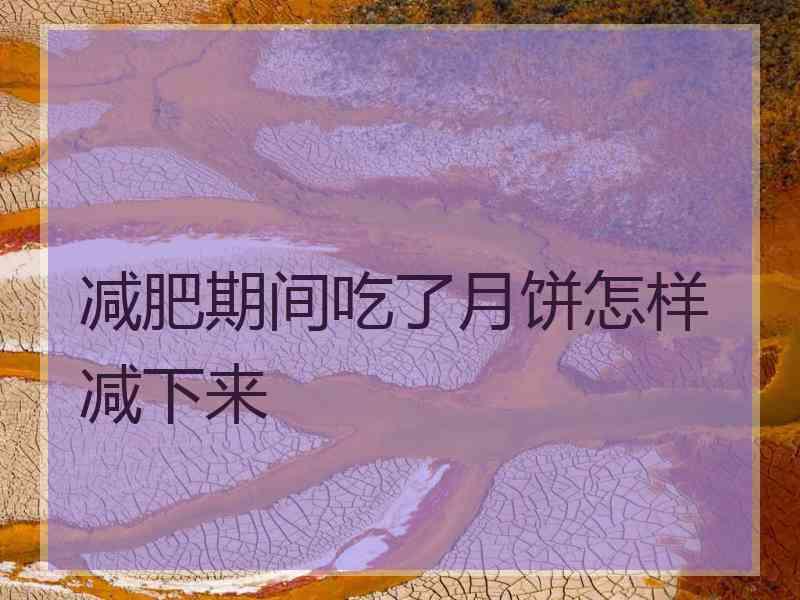 减肥期间吃了月饼怎样减下来