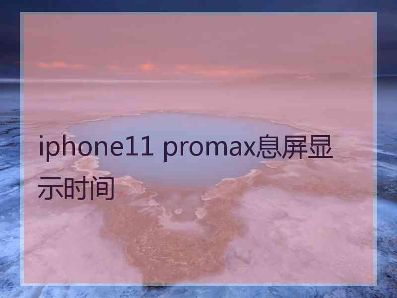 iphone11 promax息屏显示时间