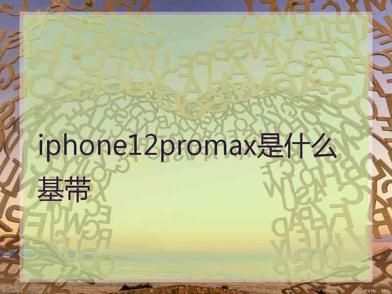 iphone12promax是什么基带