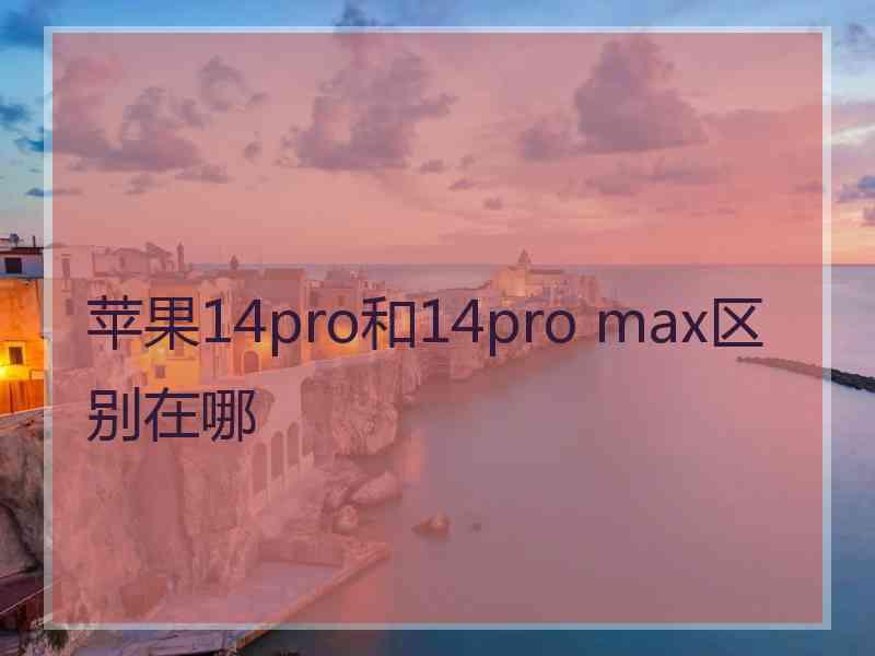 苹果14pro和14pro max区别在哪