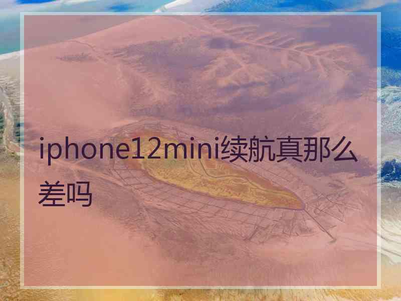 iphone12mini续航真那么差吗