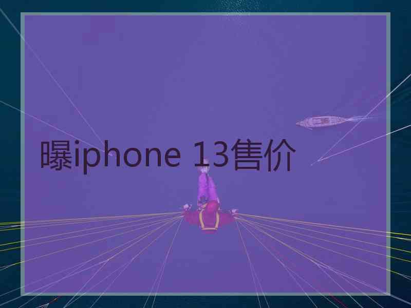 曝iphone 13售价