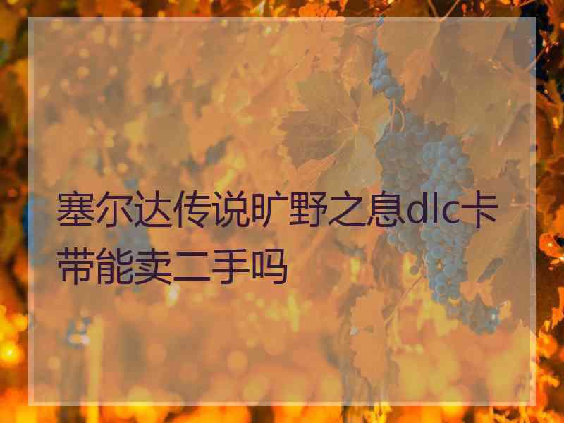 塞尔达传说旷野之息dlc卡带能卖二手吗