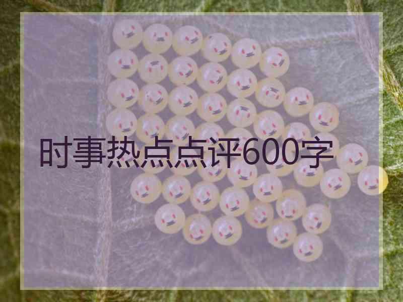 时事热点点评600字