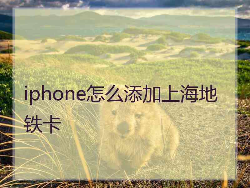 iphone怎么添加上海地铁卡