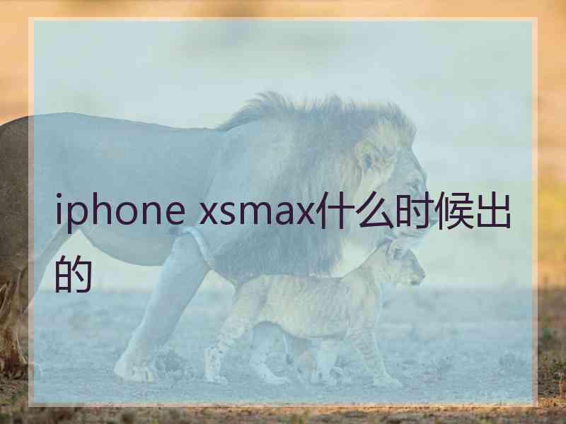 iphone xsmax什么时候出的