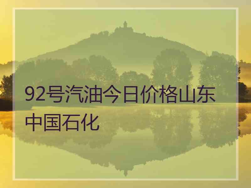 92号汽油今日价格山东中国石化