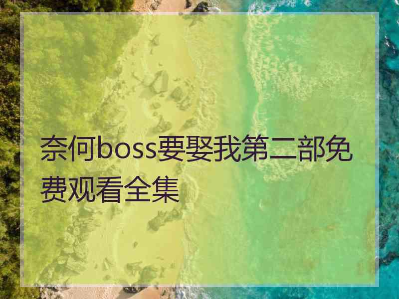 奈何boss要娶我第二部免费观看全集