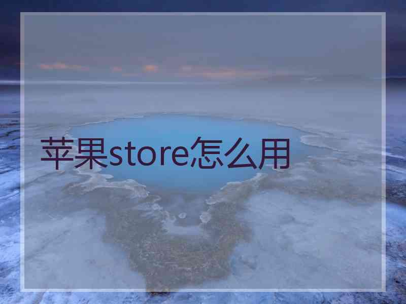 苹果store怎么用