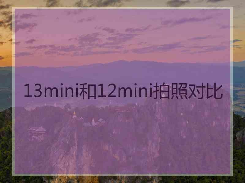 13mini和12mini拍照对比