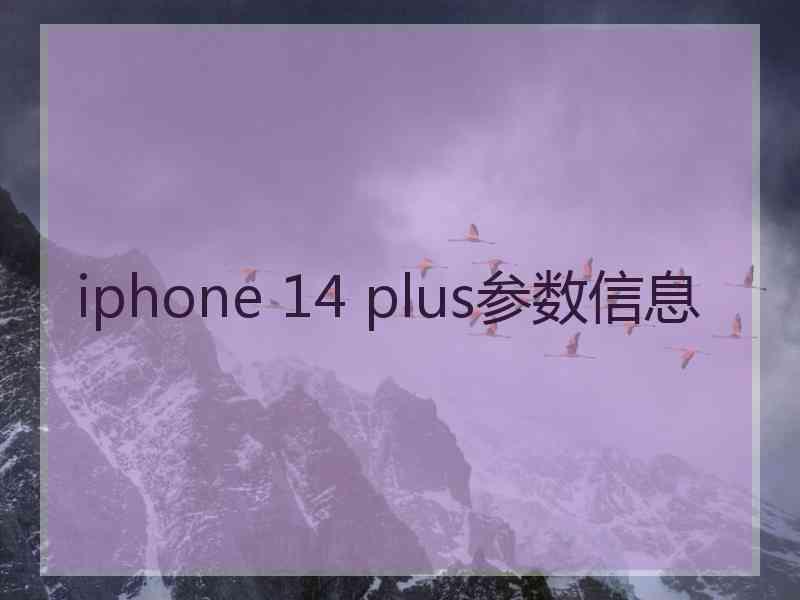 iphone 14 plus参数信息