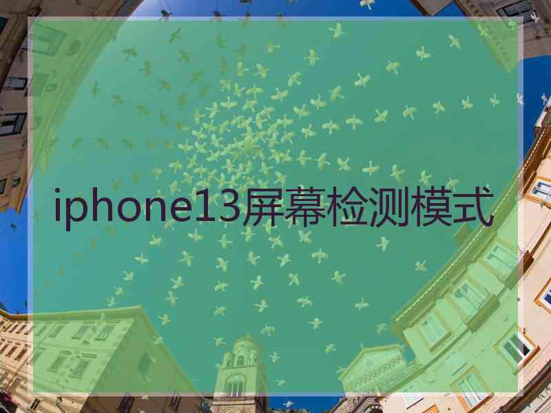 iphone13屏幕检测模式