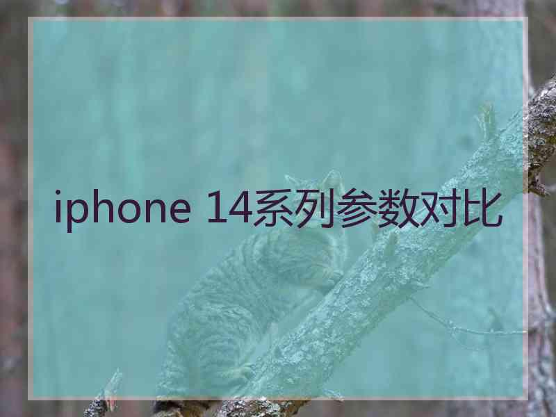 iphone 14系列参数对比