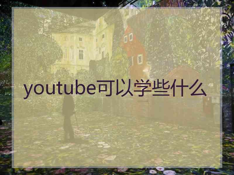 youtube可以学些什么