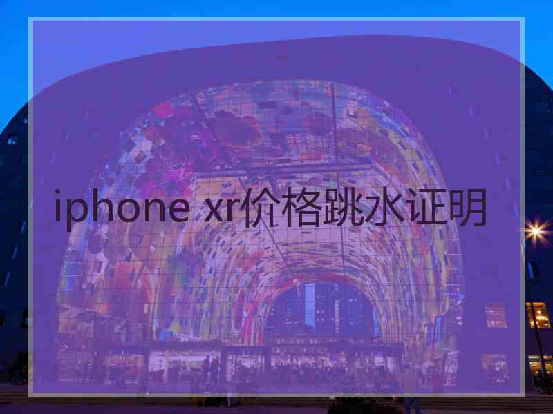 iphone xr价格跳水证明