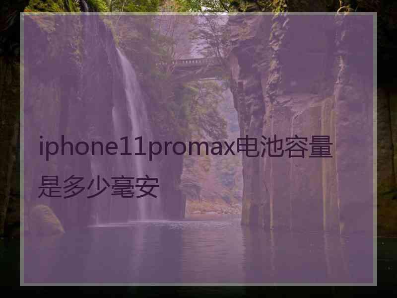 iphone11promax电池容量是多少毫安