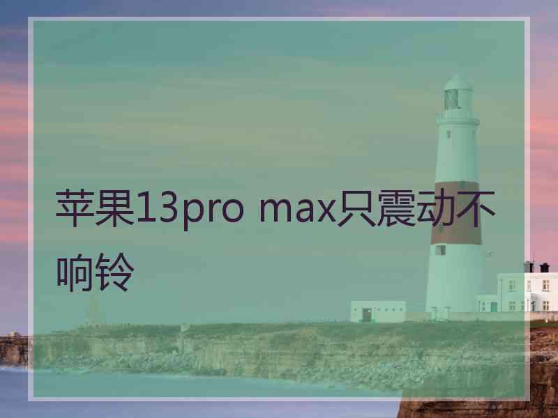 苹果13pro max只震动不响铃