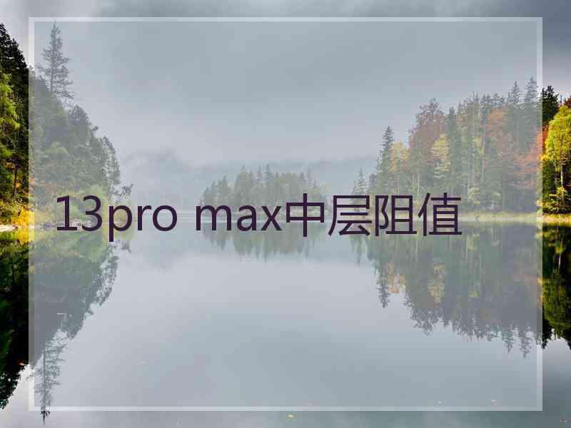 13pro max中层阻值