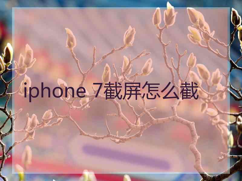 iphone 7截屏怎么截