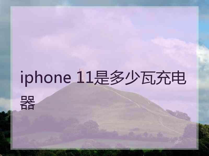 iphone 11是多少瓦充电器