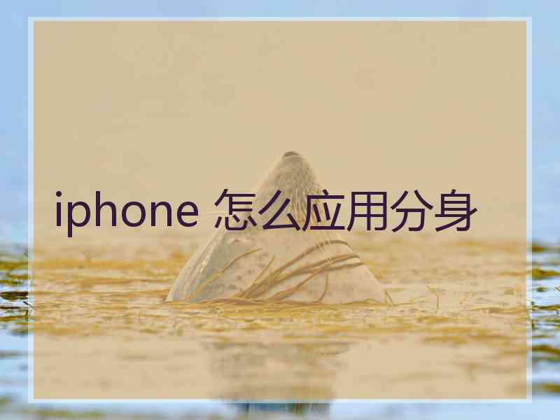 iphone 怎么应用分身