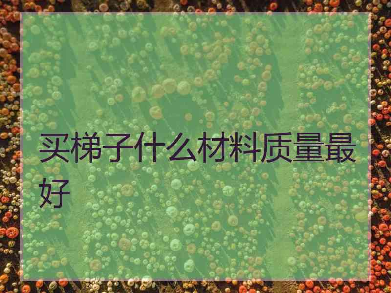 买梯子什么材料质量最好