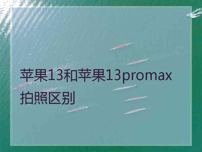 苹果13和苹果13promax拍照区别