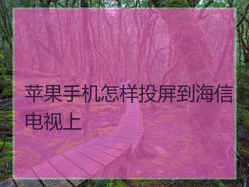 苹果手机怎样投屏到海信电视上