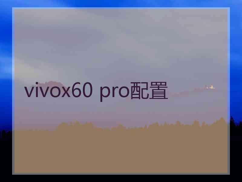 vivox60 pro配置