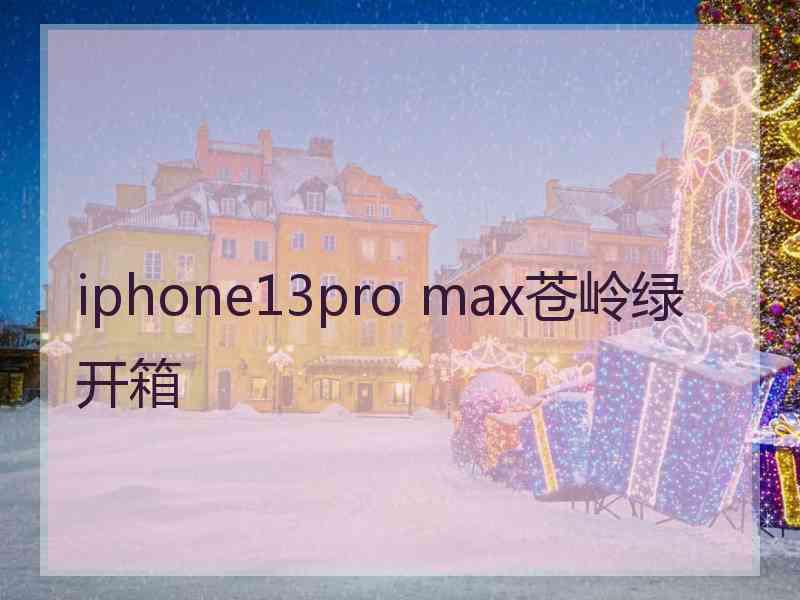 iphone13pro max苍岭绿开箱