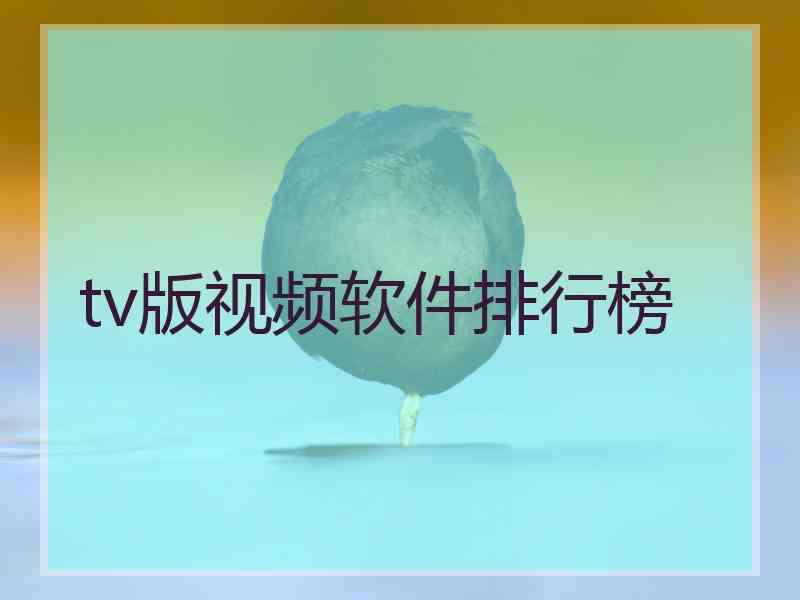 tv版视频软件排行榜