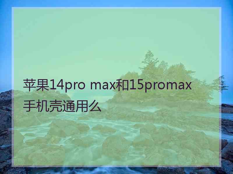 苹果14pro max和15promax手机壳通用么