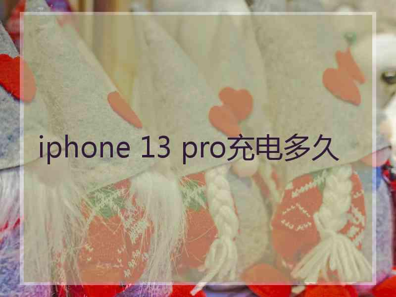 iphone 13 pro充电多久