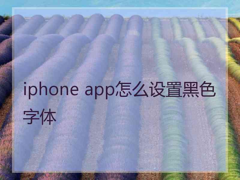 iphone app怎么设置黑色字体