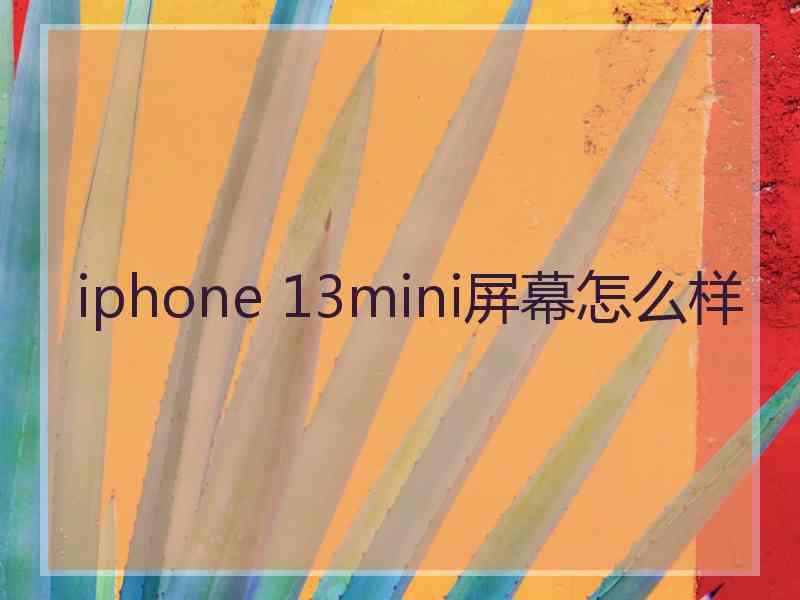 iphone 13mini屏幕怎么样