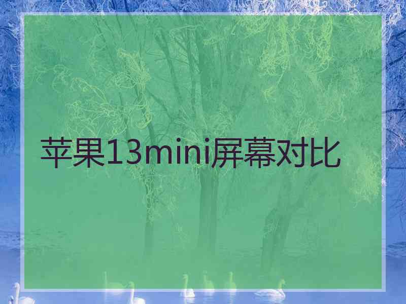 苹果13mini屏幕对比