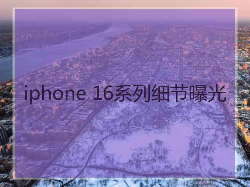 iphone 16系列细节曝光