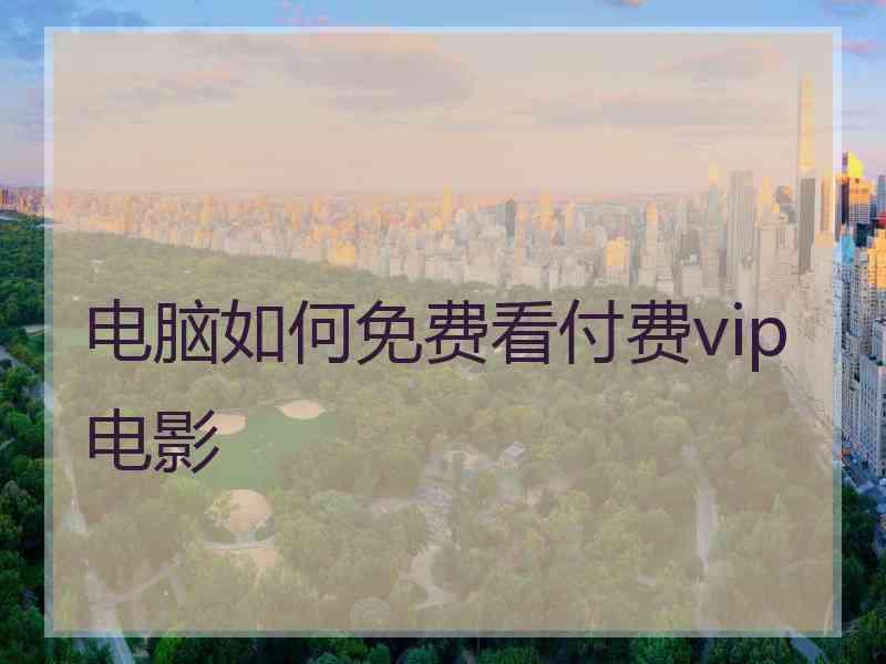 电脑如何免费看付费vip电影