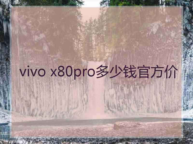 vivo x80pro多少钱官方价