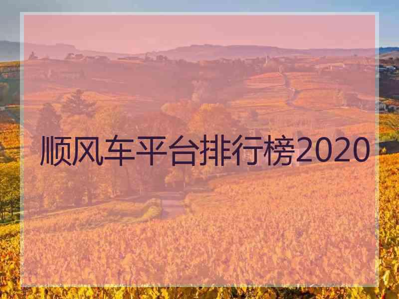 顺风车平台排行榜2020