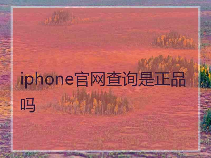 iphone官网查询是正品吗