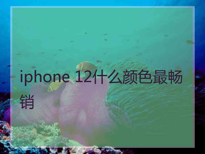 iphone 12什么颜色最畅销