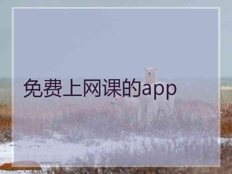 免费上网课的app