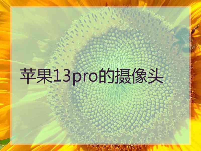 苹果13pro的摄像头