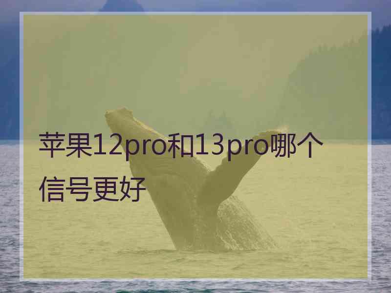 苹果12pro和13pro哪个信号更好